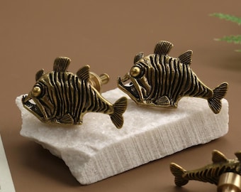 Piranha solid brass drawer knob,cabinet knob,furniture improvement handle,Custom Engraved wardrobe dresser pull,Nursery door pull