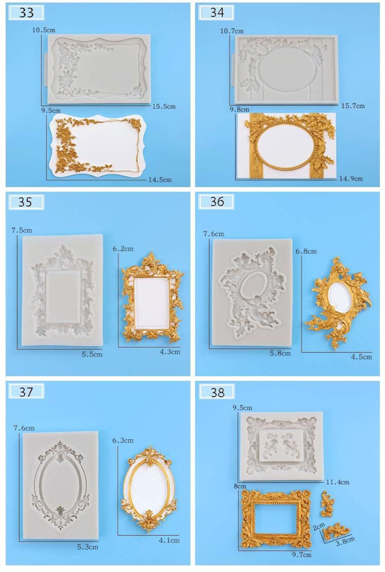 Frame border silicone mold/Retro photo frame mold/Home decorations tool/DIY Handicraft tool image 9