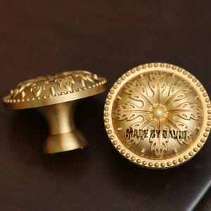 Victorian style brass drawer knob,unique round cabinet knobs,furniture improvement knobs, Custom Engraved dresser pulls,cupboard round knobs