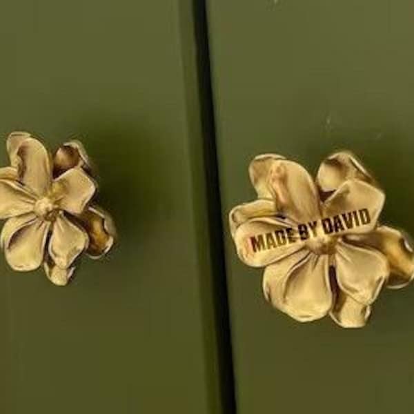 Custom Engraved Flower solid brass knob,unique cabinet knobs,furniture improvement knobs,furniture replacement handles,camellia dresser pull