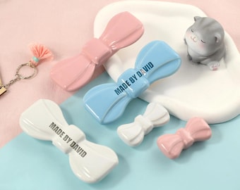 Gałki do mebli dziecięcych z kokardką, gałki do szafek w pokoju dziecięcym, gałki do ulepszania mebli, gałki ceramiczne z grawerunkiem na zamówienie, uchwyty z kokardką, różowe uchwyty do szuflad z kokardką