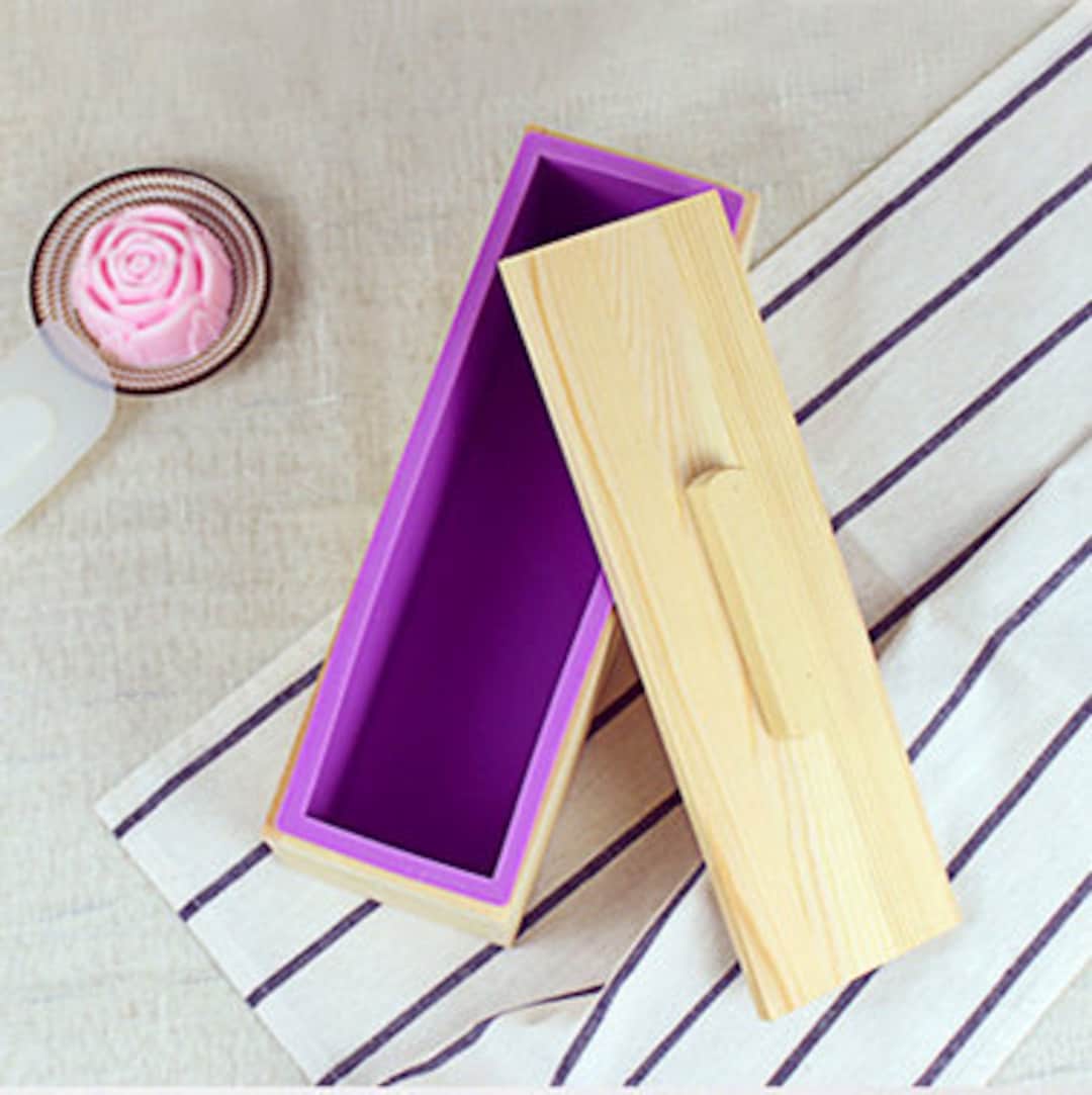 Soap Mold With Wood Box Silicone Desert Bakeware Shapes Mold Etsy
