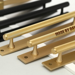 Solid Brass Kitchen Cabinet Handles Knurled Door Pulls,Custom Engraved handles with plate,knurling handles pulls,Modern black door pulls