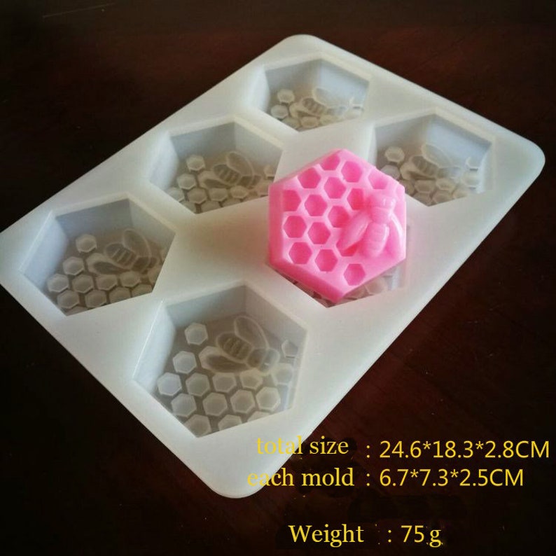 Six Honey bee Silicone Moldhoney comb Mould queen mould plaster clay wax resin