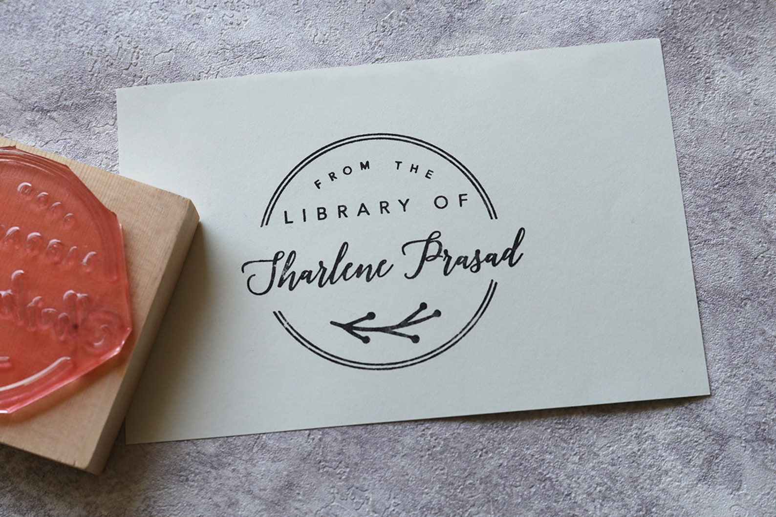 Custom Library Stamp Personalized From the Library of Stamp Etsy