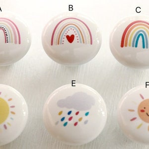 Rainbow Nursery Knobs, Kids Room Cabinet Knobs, Furniture Improvement ...