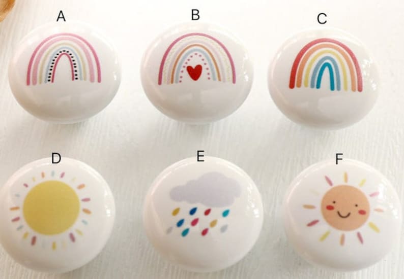 Rainbow Nursery Knobs Kids Room Cabinet Knobs Furniture - Etsy