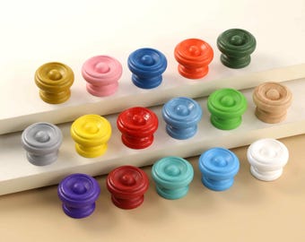 Colorful wood nursery decorative knob,kids room cabinet knob,Custom Engraved furniture replacement handle,Solid wood cupboard door pull