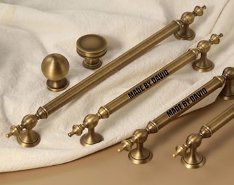 Antique brass cabinet pulls,kitchen cupboard knobs,furniture replacement pull,Custom Engraved wardrobe handle,solid brass round dresser knob