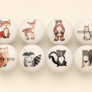 Animals nursery knobs, kids room cabinet knobs,furniture improvement knobs,Custom Engraved furniture replacement round knobs,one hole pulls