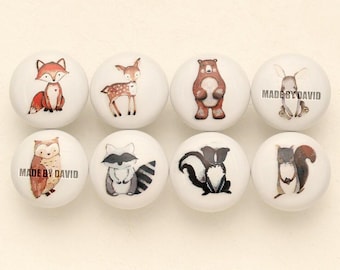 動物の保育園のノブ、子供部屋のキャビネットのノブ、家具の改善ノブ、カスタム彫刻家具交換用丸型ノブ、1つの穴の引き手