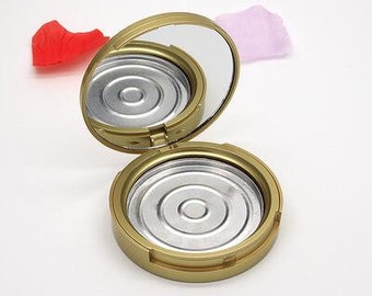 Empty Powder compact container /Matte Mirror compact  /Beauty Makeup Containers/DIY Cosmetics/ hinged lid/Eyeshadow/Highlighter