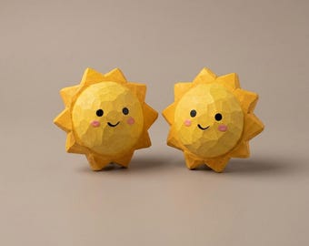 Sun nursery decorative knob,kids room cabinet knob,Custom Engraved furniture replacement handle,yellow happy sun wood cupboard door pull