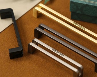 Custom Engraved Matte black hollow pulls,Minimalist silver cabinet pulls,Gold furniture replacement handles,grey kitchen handles,Drawer knob