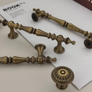 Antique brass handles,victorian style cabinet pulls,Custom Engraved furniture improvement knobs,cupboard brass handles,cabinet closet pulls