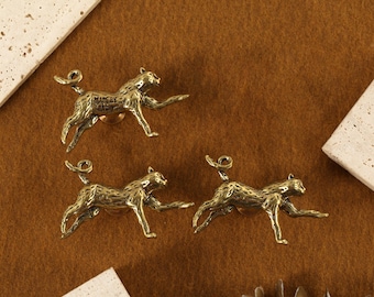 Cheetah massief koperen ladeknoppen, vervangende knoppen voor kasten, op maat gegraveerde handgrepen voor meubelverbetering, dressoirtrekstangen voor dieren