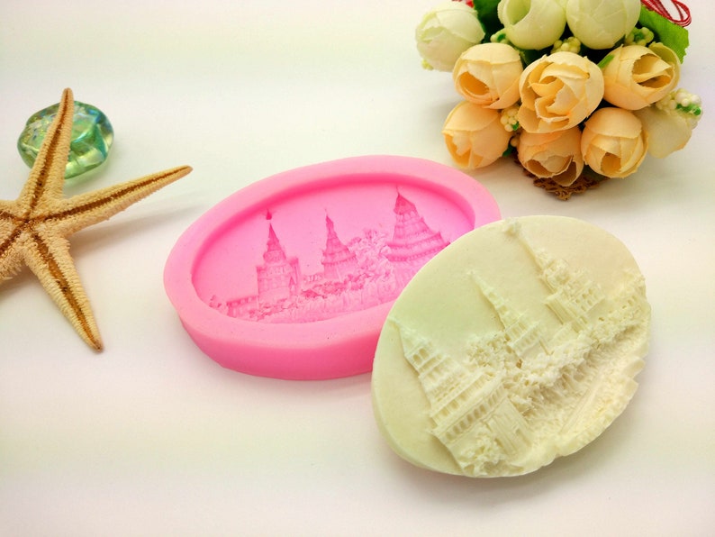 Castle Mould church wedding moldCake Decor Chocolate Fondant Candy baking Tools