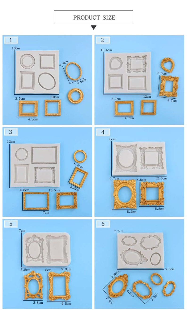 Frame border silicone mold/Retro photo frame mold/Home decorations tool/DIY Handicraft tool image 4