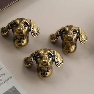 Dog solid brass drawer knobs,Puppy cabinet knobs,Custom Engraved furniture replacement improvement handles ,Animal wardrobe dresser pulls