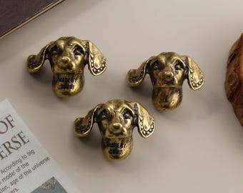 Custom Engraved Dog solid brass drawer knobs,Puppy cabinet knobs,furniture replacement improvement handles ,Animal wardrobe dresser pulls