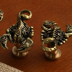 Vintage Brass Scorpion Cabinet Knob,Gothic Drawer Pull,Zodiac Scorpio Furniture Handle,Antique Style Cabinet Hardware,Boys room decor knob