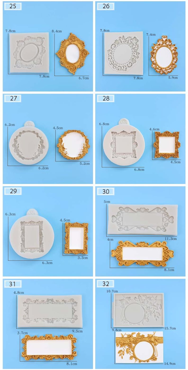 Frame border silicone mold/Retro photo frame mold/Home decorations tool/DIY Handicraft tool image 8