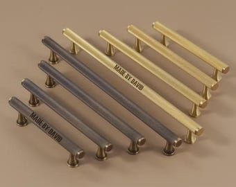 Custom Engraved Knurled cabinet Handles Solid Brass,Satin Brass Door Handles,Knurled Wardrobe Handle,Knurled Door Handle,dresser drawer knob