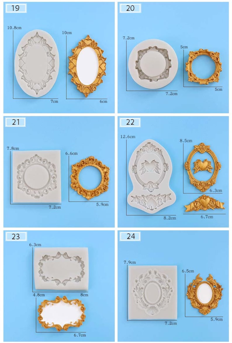 Frame border silicone mold/Retro photo frame mold/Home decorations tool/DIY Handicraft tool image 7
