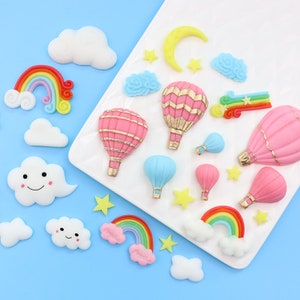 Moon Stars Clouds Silicone Mold/Rainbow silicone mold/Hot air balloon fondant mold/Cake decor chocolate candy baking tools