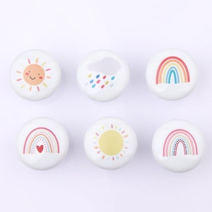 Rainbow Nursery Knobs, Kids Room Cabinet Knobs, Furniture Improvement Knobs, Furniture ...