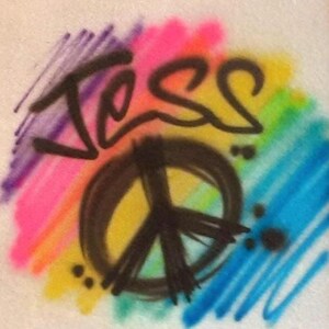 Airbrush Hat, Peace sign with name
