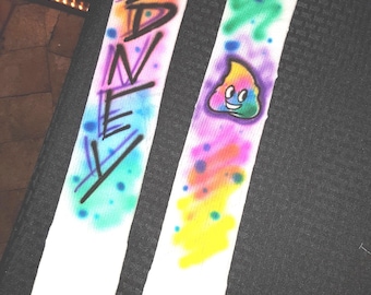 Airbrushed Knee Socks: Rainbow Poop Emoji, Personalized Name