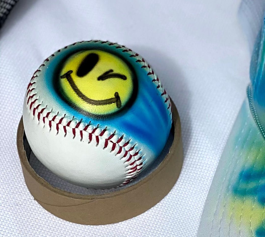Emoji Baseball, Custom Airbrush Baseball, Baseball, Baby Baseball Gift