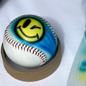 Personalized Baseball, custom airbrush baseball, baseball, baby baseball gift, baseball Bar Mitzvah party favor, baseball trophy, softball