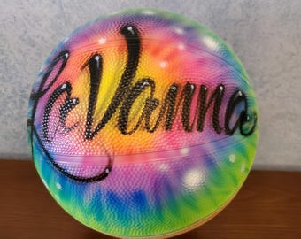 Airbrush Basketball Gift, Tie Dye Graffiti Custom Basketball