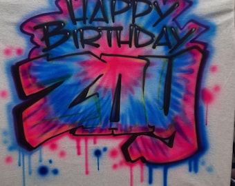 Tie Dye graffiti name shirt, airbrush t shirt, Graffiti shirt, fun shirt, personalized shirt, custom shirt, neon shirt, 80s shirt, 90s shirt