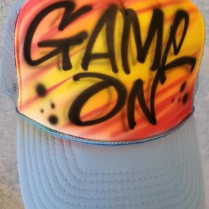 Airbrush Hat, Game On hat,