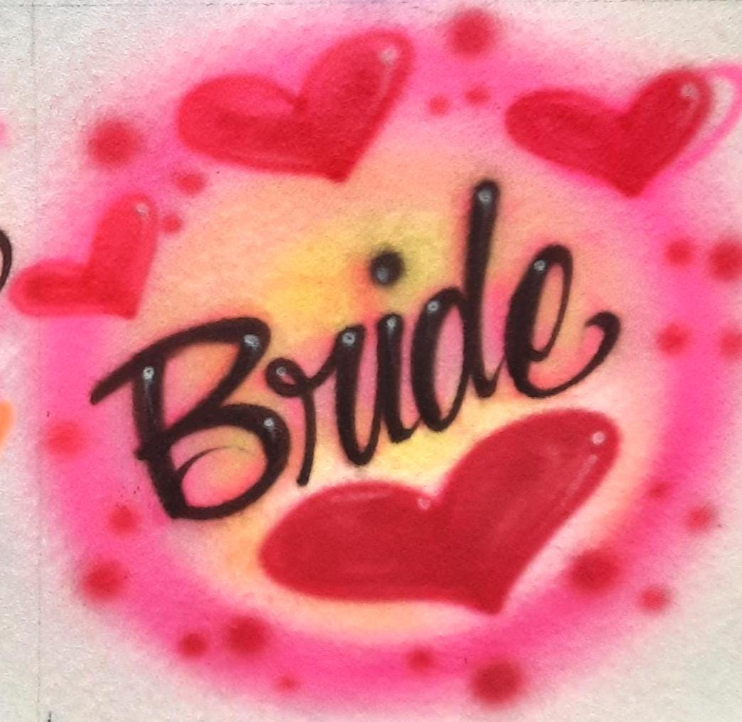 Airbrushed T shirt, Wedding Party shirt