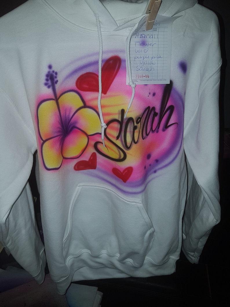 Hoodie Sweatshirt Custom Airbrush Beach Theme Hawaiian Etsy