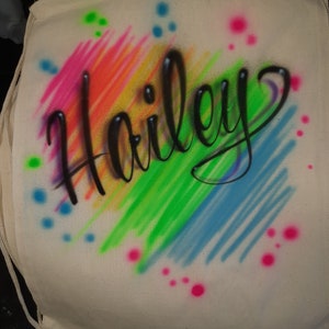 Personalized Airbrushed Drawstring Backpack: Custom Cinch Bag Party Favor