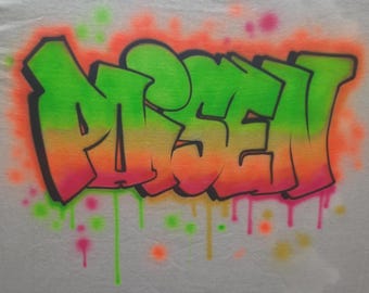 Airbrush Shirt, Block Graffiti name