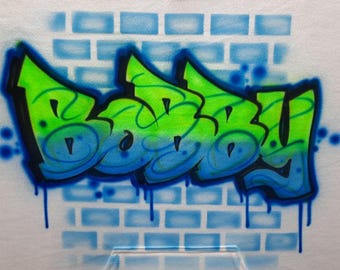 Personalized Airbrush Long Sleeve Shirt, Graffiti Name Shirt, Custom painted, Choose your design