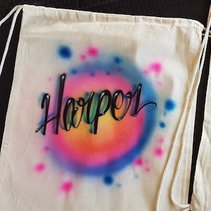 Airbrush drawstring bags 10 pack, Custom cinch bags 10 pack, Graffiti custom bags party favors