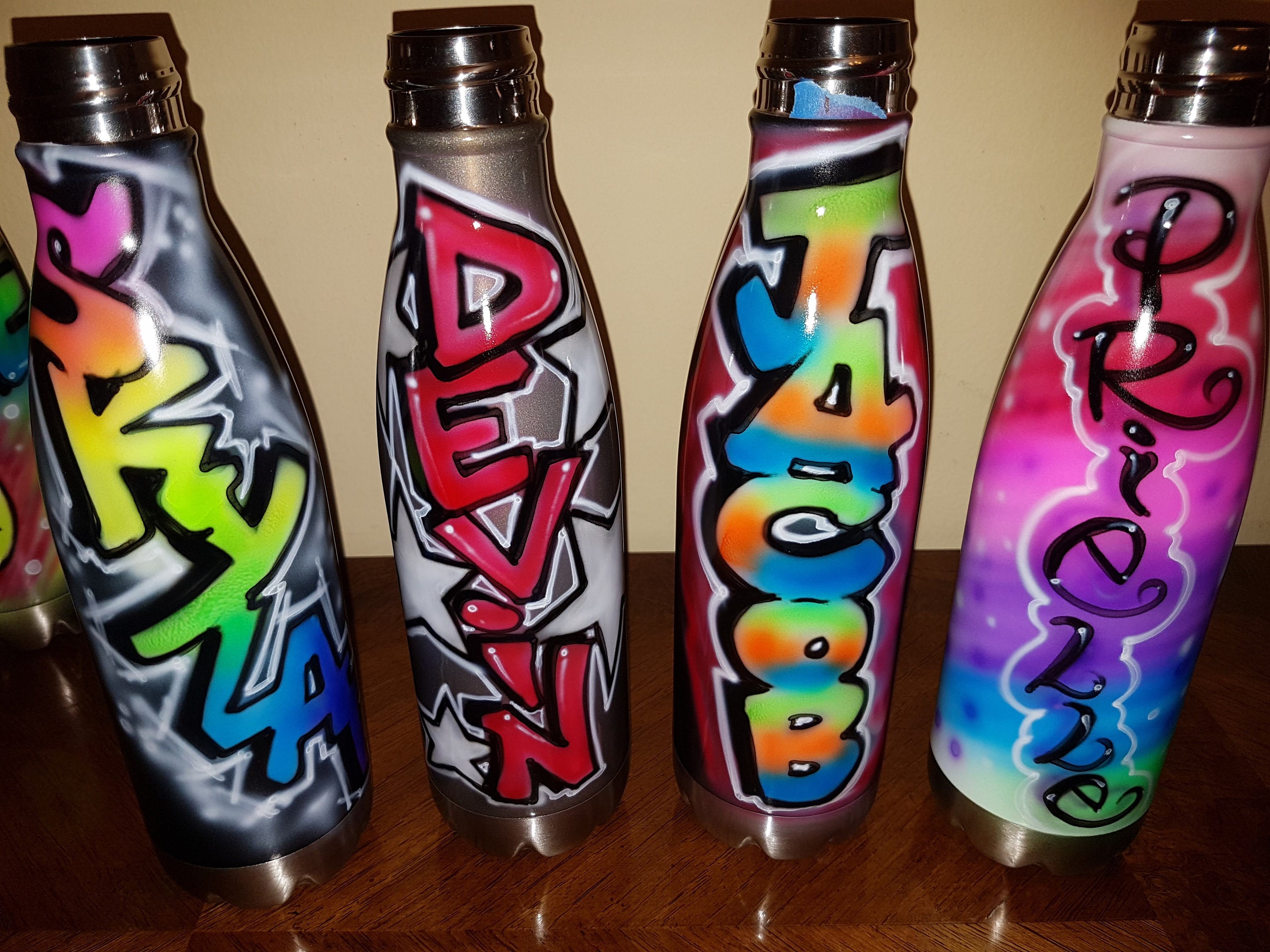 Water Bottle, Custom Painted, Stainless Steel, Vacuum Copper