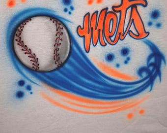 AIRBRUSH T SHIRT, Baseball Design