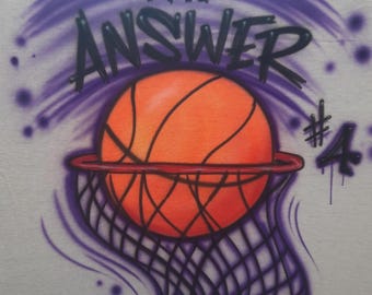 Airbrushed Hoodie, Basketball with Net