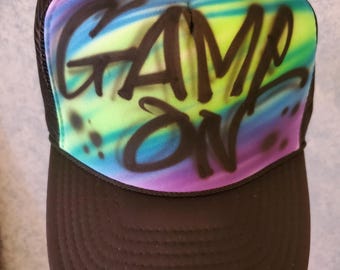 Airbrushed Game On Trucker Hat: Custom Gamer Gift