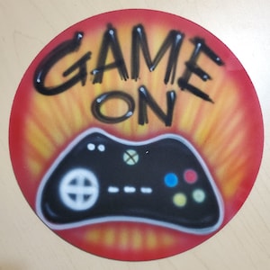 Personalized Custom Airbrushed Painted Computer Mouse Pad, Round by Fester Custom Airbrushing