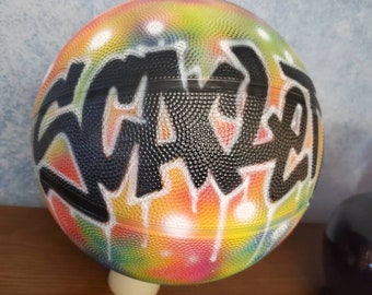Custom Airbrush Basketball Personalized, pick names colors, ideal party favors, fun gifts, basketball event ideas, basketball centerpieces