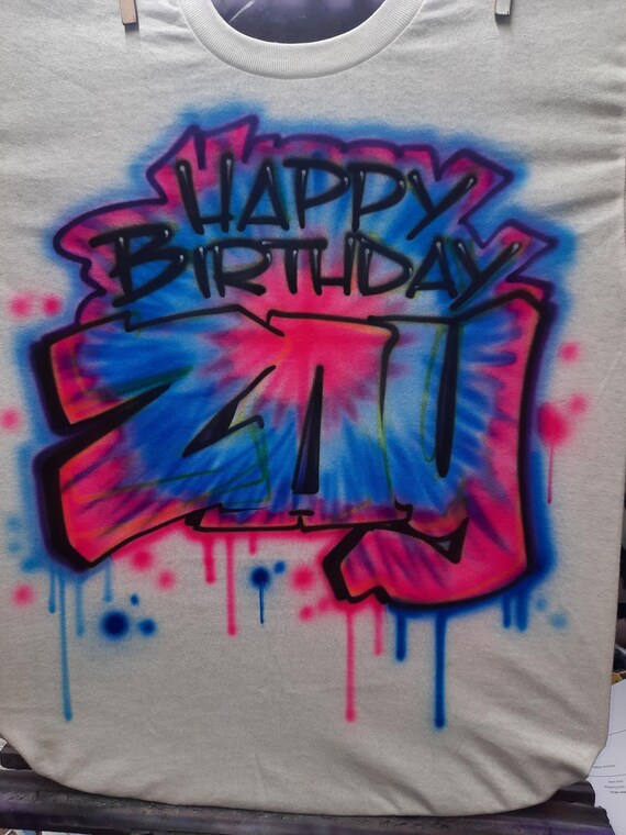 Tie Dye Graffiti Shirt, Neon Colors, Graffiti Name Design